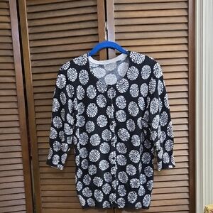 Merona Black and White Patterned Cardigan